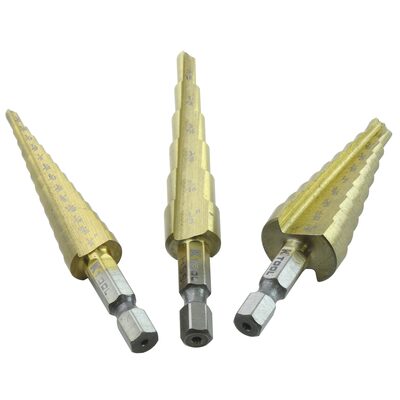 K Tool International Step Drill Bits 3 Piece Set
