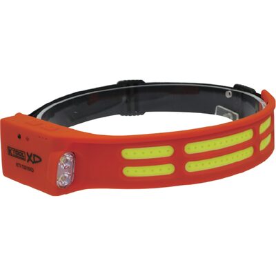 K Tool International Headlight 600 Lumen COB Flexible with Motion Sensor and Side Flashlight Orange