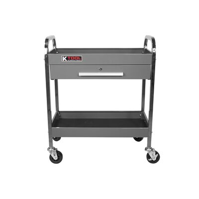 K Tool International Service Tool Cart Steel 1-Drawer 2-Shelves (Gray)