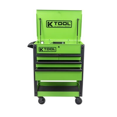 K Tool International Service Cart 35 in. Premium 4 Drawer 500 lb. (Matte Neon Green)