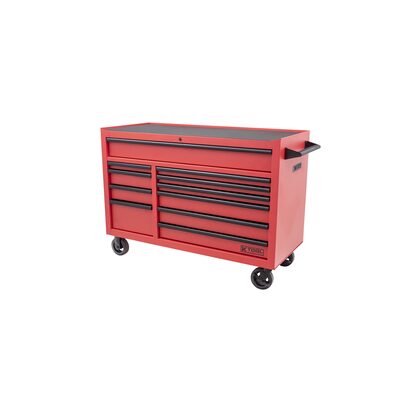 K Tool International Tool Box 55 in. Premium 11 Drawer Double Bay 1,200 lb. (Matte Red)