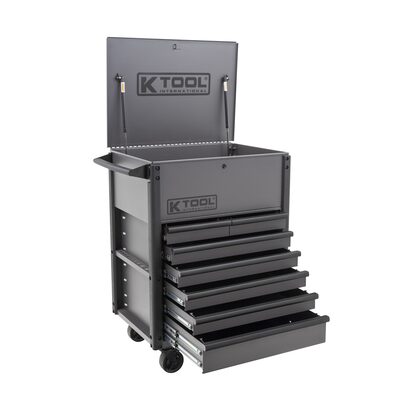 K Tool International 6 Drawer Service Cart Grey / Black