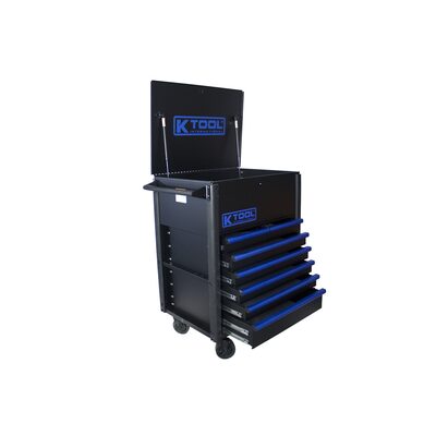 K Tool International 6 Drawer Service Cart Black / Blue