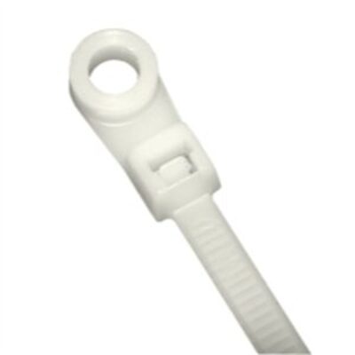 K Tool International Cable Zip Tie 14 Ich Natural 100/Pack 50 Pound Tensile with Mount Head