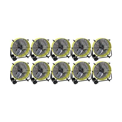 K Tool International 24" Direct Drive Tilting Industrial Drum Fan, Safety Yellow (Pallet of 10)