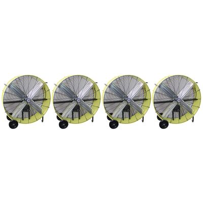 K Tool International 42" Belt Drive Industrial Drum Fan, Safety Yellow (Pallet of 4)