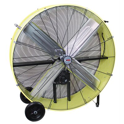 K Tool International 42" Belt Drive Industrial Drum Fan, Safety Yellow