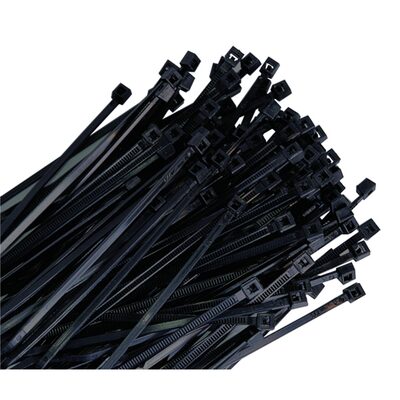 K Tool International 5-PACK Cable Zip Tie 11 in. Black 100/bag 50 lb. Tensile