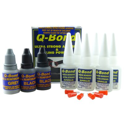 K Tool International Q-Bond KTI90005 Large Q-Bond Repair Kit, 3-3/4 in L, 3-1/2 in THK, Black