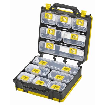 ShopSol Storage Case 2- Sided 12 bins with Carry Strap