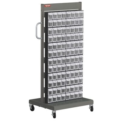 ShopSol Mobile Parts Cart - Flip Out Bin, 96 Bins