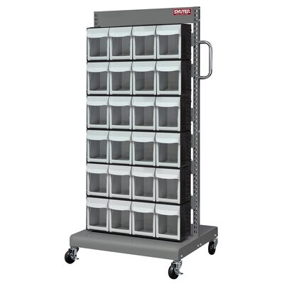 ShopSol Mobile Parts Cart - Flip Out Bin, 48 Bins