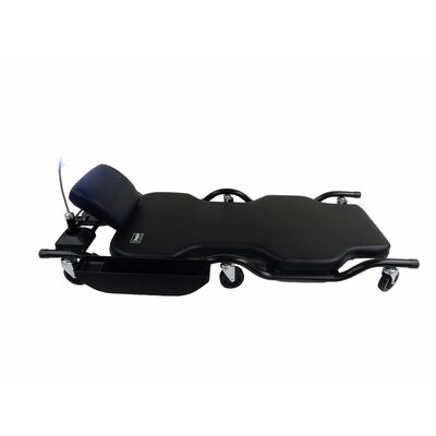 ShopSol Creeper Wide-Body w/Adjustable Headrest, 500 lbs Capacity and Dual Bearing pin-fit casters, Parts Tray and Light
