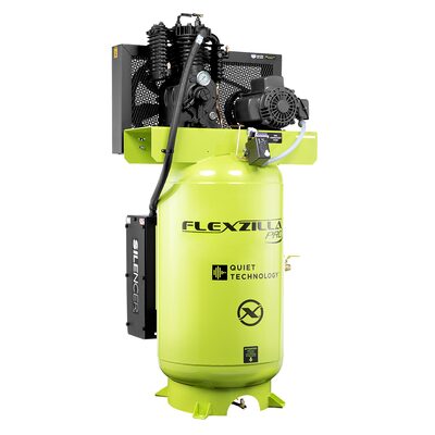Legacy Manufacturing Flexzilla&reg; Pro Piston Air Compressor with Silencer&trade;, 1-Phase, Stationary, 5 HP, 80 Gallon, 2-Stage, Vertical, ZillaGreen&trade;