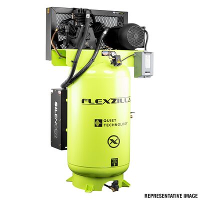 Legacy Manufacturing Flexzilla&reg; Air Compressor with Silencer&trade;, Stationary, Splash Lubricated, 10 HP, 80 Gallon, 230 Volt, 1-Phase, 2-Stage, Vertical, ZillaGreen&trade;