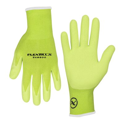Legacy Manufacturing Flexzilla&reg; Bamboo Crinkle Latex Dip Gloves, ZillaGreen&trade;, For Women, M