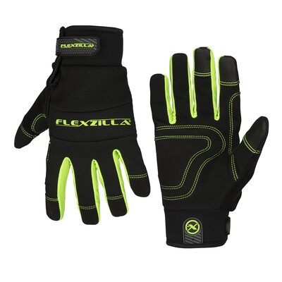 Legacy Manufacturing Flexzilla&reg; High Dexterity General Purpose Gloves, Synthetic Leather, Black/ZillaGreen&trade;, M