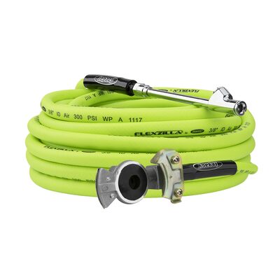 Legacy Manufacturing Flexzilla Truck Tire Inflator Kit 3-Piece, 3/8" x 50' Hose, Glad-Hand Attachment, 30&deg; Dual Angle and Straight-On Air Chuck