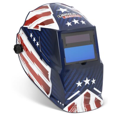 Lincoln Electric Auto-Darkening Welding Helmet with Variable Shade Lens No. 9-13 (1.73 x 3.82 in. Viewing Area), Patriot Welding Helmet