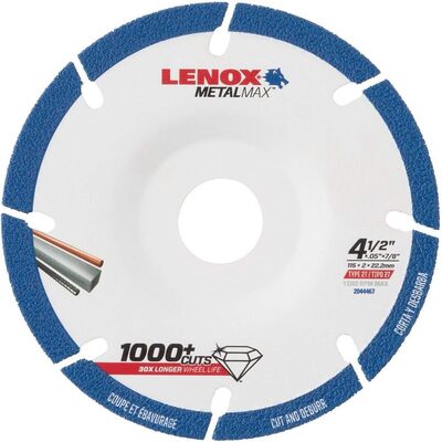 Lenox Tools 4.5 Inch Diamond Combo Cut Grinding Wheel with 7/8 Inch Arbor