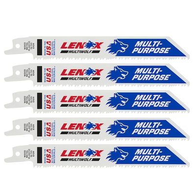 Lenox Tools 6 Inch 10 TPI Bi-Metal Reciprocating Saw Blades - 5 Pack