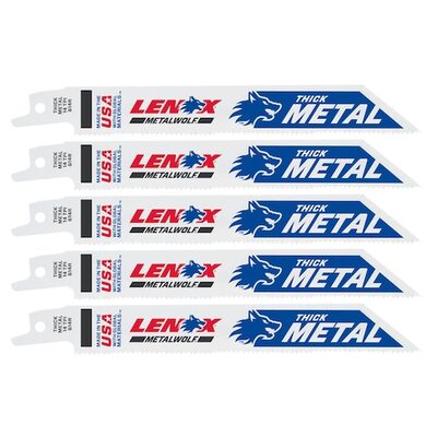 Lenox Tools 6 Inch 14 TPI Bi-Metal Reciprocating Saw Blades - 5 Pack
