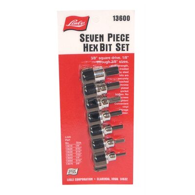 Lisle SOCKET HEX BIT SET 3/8IN. DR 7PC SAE 1/8 TO 3/8IN