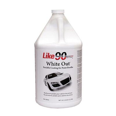Like 90 White Out 10032 Peelable Booth Coating, 1 gal Can, 150 sq-ft/gal Coverage, White