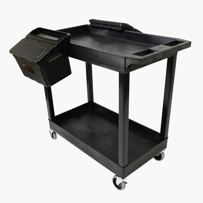 Luxor Luxor Two Shelf Cart with Outrigger Bins