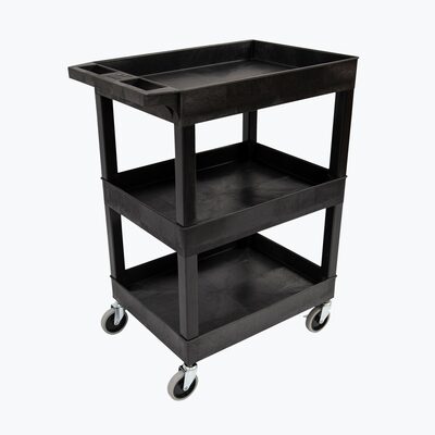 Luxor 24 x 18 Plastic Utility Three shelf Tub Cart