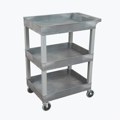 Luxor 24 x 18 Plastic Three Shelf Utility Cart