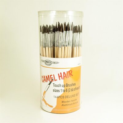 Mack Brushes 1930 Camel Hair Open Stock Watercolor Touch-Up Brush Set, #1, #2, #3, #4, #5, #6 Brush, Wood Handle