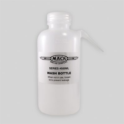 Mack Brushes 500ML Wide Mouth Wash Bottle, 500 mL, LDPE, Polypropylene Screw Closure