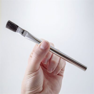 Mack Brushes 7-1 7 Series Acid Brush, #1, 6 in OAL, 3/8 in W, 100% Stiff Horsehair, Tin Handle