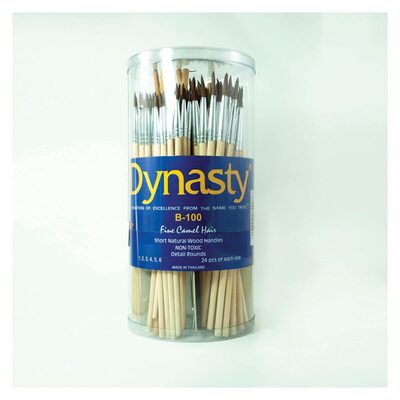 Mack Brushes B-100 Watercolor Brush Assortment, 1 to 6 in Brush, Wood Handle
