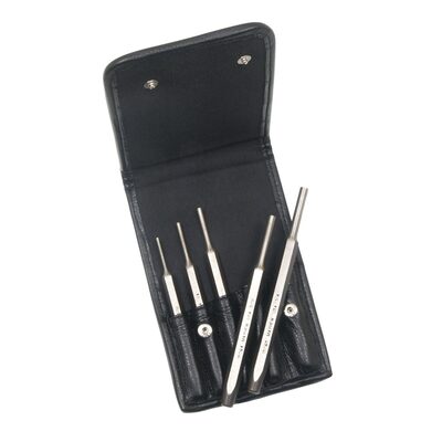 Mayhew 5 PC PIN PUNCH SET, 150 LINET LEATHER POUCH