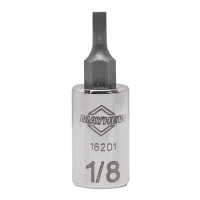 Mayhew Mayhew 1/8-Inch Slotted Short Insert Socket Bit, 1/4-Inch Drive