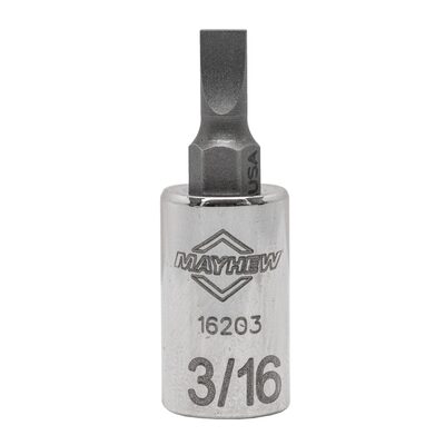Mayhew Mayhew 3/16-Inch Slotted Short Insert Socket Bit, 1/4-Inch Drive
