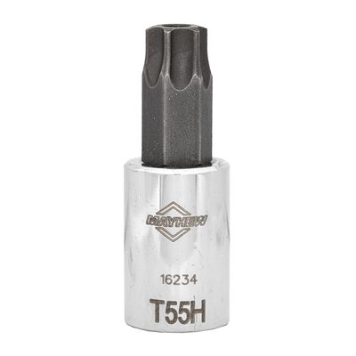 Mayhew Mayhew T55H Tamper Torx&reg; Short Insert Socket Bit, 3/8-Inch Drive