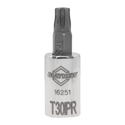 Mayhew Mayhew T30IPR Tamper Torx Plus&reg; Short Insert Socket Bit, 1/4-Inch Drive