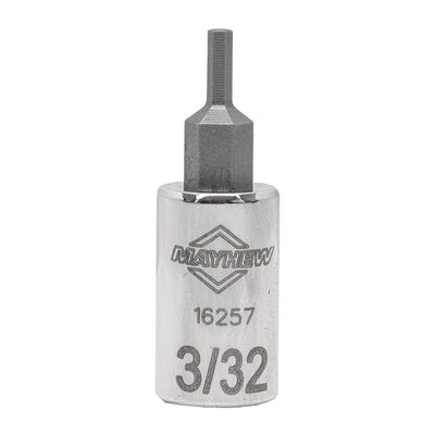 Mayhew Mayhew 3/32-Inch SAE Hex Short Insert Socket Bit, 1/4-Inch Drive