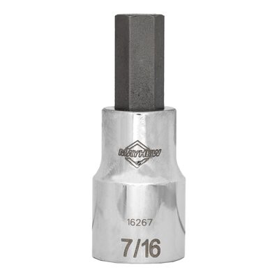 Mayhew Mayhew 7/16-Inch SAE Hex Short Insert Socket Bit, 1/2-Inch Drive