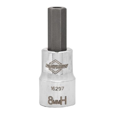 Mayhew Mayhew 8 MM Tamper Metric Hex Short Insert Socket Bit, 3/8-Inch Drive