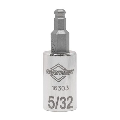 Mayhew Mayhew 5/32-Inch SAE Ball Hex Short Insert Socket Bit, 1/4-Inch Drive
