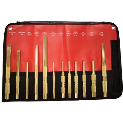 Mayhew 12PC Brass Punch & Scraper Set Display