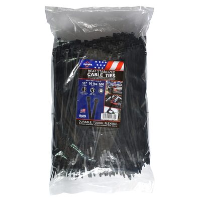Mayhew 11" 50 lbs Heat Stable Cable Ties 500/Bag