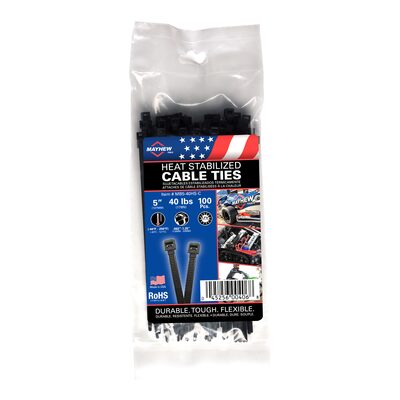 Mayhew 5" 40 lbs Heat Stable Cable Ties 100/Bag