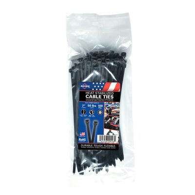 Mayhew 7" 50 lbs Heat Stable Cable Ties 100/Bag