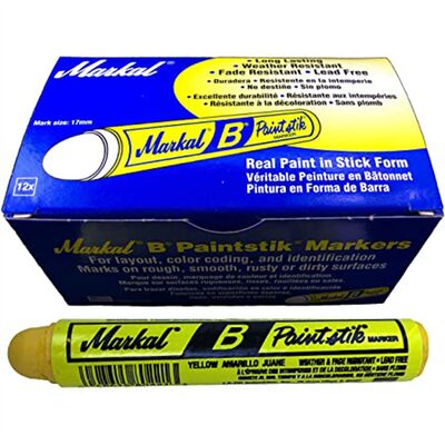 Markal / Laco Paintstik B, Yellow Solid Paint Marker (12/box, 144/cs)