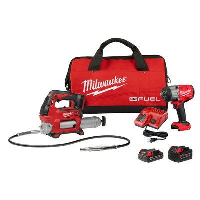 Milwaukee Tool M18 FUEL 1/2" HTIW w/ Friction Ring & Grease Gun Combo Kit
